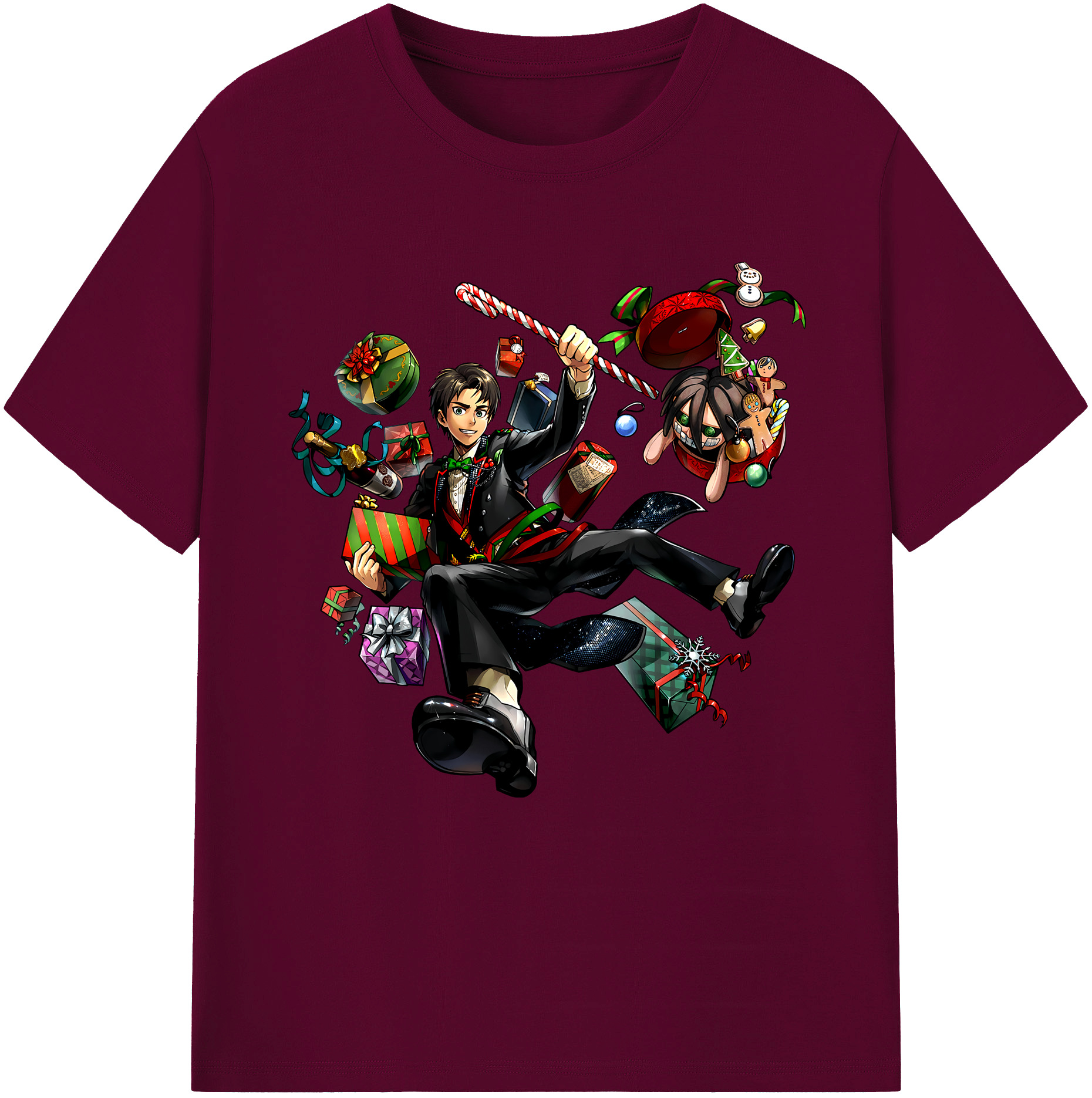 （画像用） 進撃の巨人 エレン･イェーガー Attack on Titan Eren Jäger レディースカジュアルプリントTシャツ（綿100％）